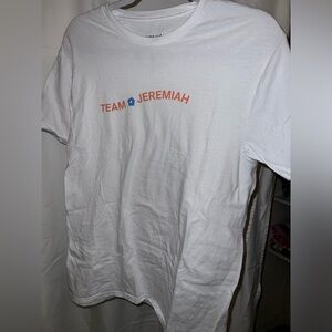 Prime Video White Graphic “Team Jeremiah” Shirt